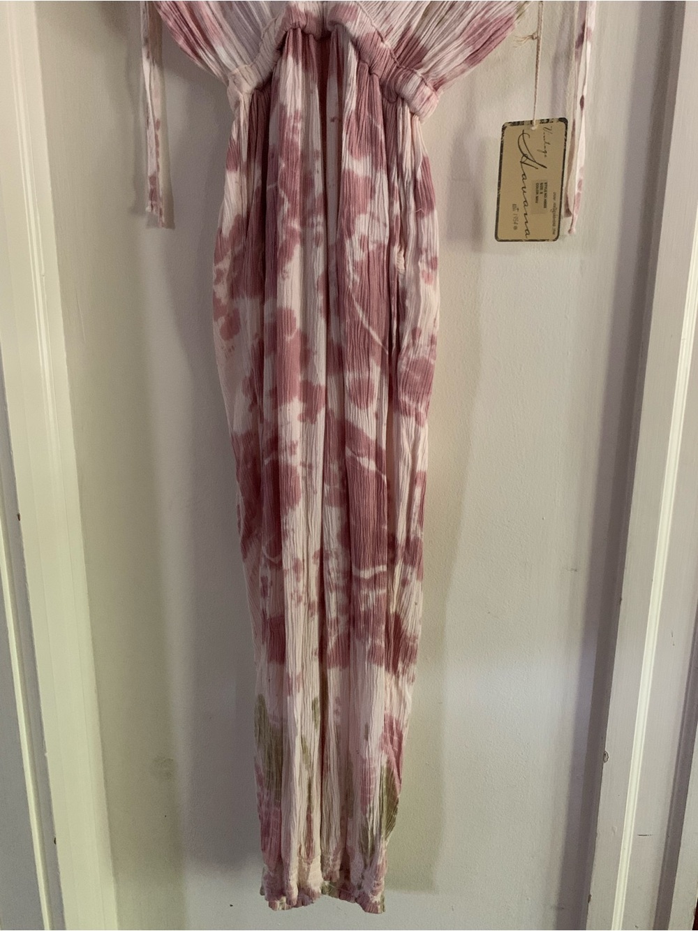 Vintage Havana Pink & Olive Tie-Dye Jumpsuit, Small - Picture 2 of 7